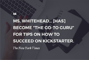quote from the new york times about the crowdfunding factory being the go to guru for tips on kickstarter success.